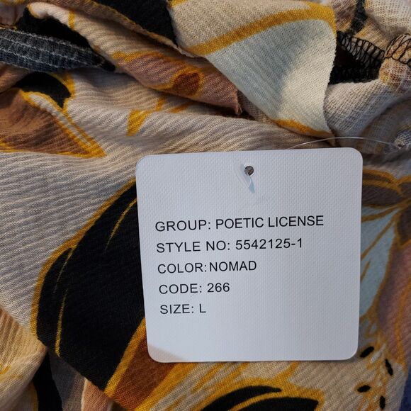 Stella + Ginger Shirt Top Ruffled Short Sleeve Stretch Floral Womens Large NWT - Picture 10 of 15